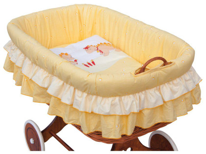 Proutěný košík na miminko Scarlett Dráček - Žlutá