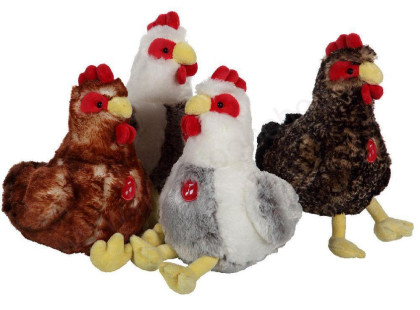 Plyš slepice/kohout zvuková 22 cm