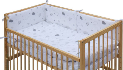 Dětská postýlka přírodní s kompletní výbavou 120 x 60 cm Krena Scarlett