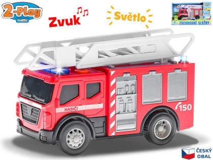 2-Play Traffic Auto hasiči CZ design 14 cm volný chod se světlem a zvukem