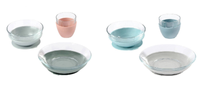 Jídelní sada skleněná s přísavkami