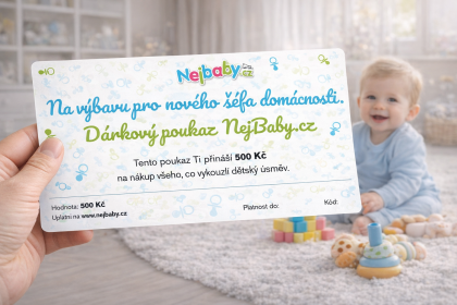 Tištěný dárkový poukaz Nejbaby "Na výbavu nového šéfa domácnosti"