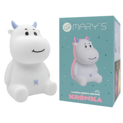 LED silikonová noční lampička Rgb - kravička Mary's