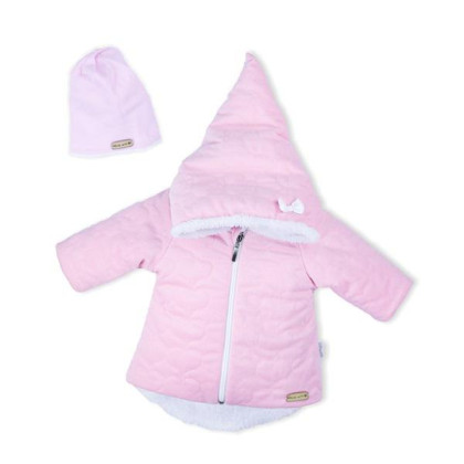 Zimní kojenecký kabátek s čepičkou Nicol Kids Winter růžový