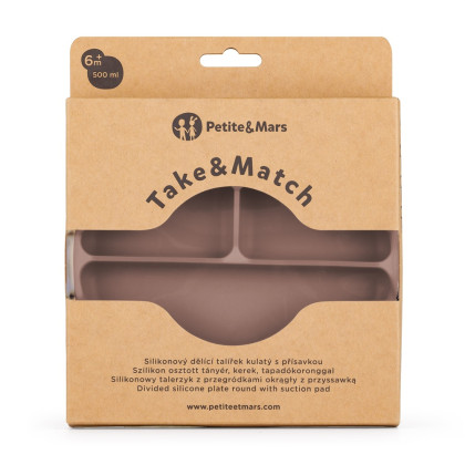 Talířek silikonový dělící kulatý Take&Match 6 m+ Petite & Mars