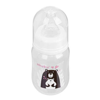 Láhev s obrázkem 125 ml Mědvěd bílá Akuku