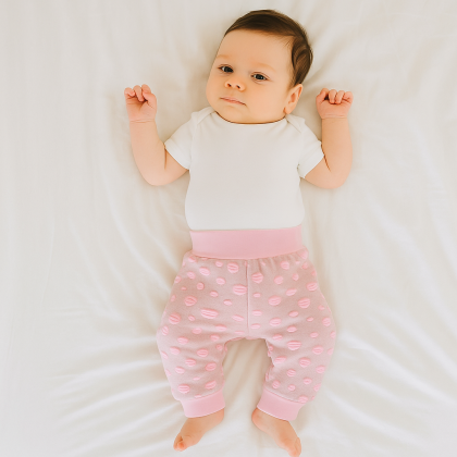 Kalhoty buggy zateplené Bubliny růžové Baby Service