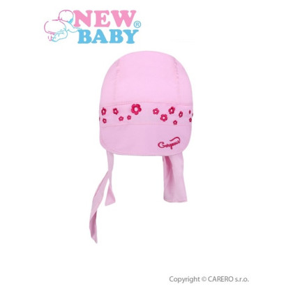 Letní dětská čepička- šátek New Baby Gorgeous vel. 86 SVĚTLE RŮŽOVÁ