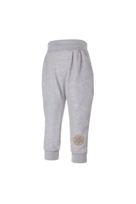 Tepláky harémky kapsa LA - šedý melír lesk