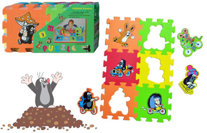 Pěnové puzzle Krtek 15x15cm SÉRIE DOPRAVNÍ PROSTŘEDKY