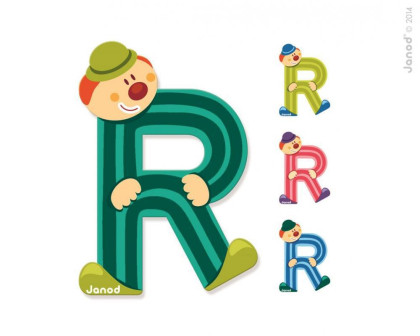 Dřevěné písmenko lepící 9 cm Janod