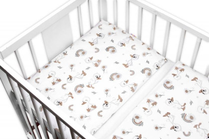 Mantinel s povlečením do postýlky 3dílná sada Kačátko bílá/béžová Baby Nellys