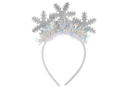 Čelenka do vlasů vločky vánoční/párty
