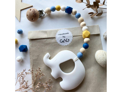 Kousátko na klipu silikonové Hryzátko slon