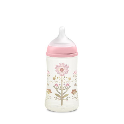 Set láhev 270 ml +šidítko+klip Gold Suavinex Růžová