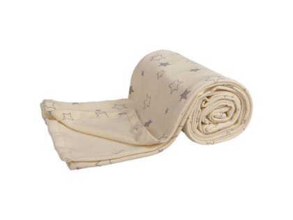 Letní deka 70x100 cm z biobavlny hvězdičky šedé