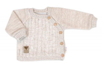 Rostoucí pletený svetřík a kalhoty s kapsou Hand Made Nature béžový Baby Nellys