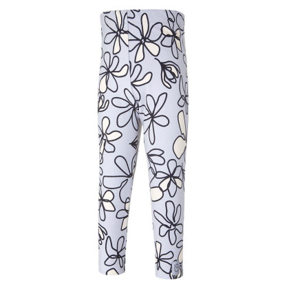 Legíny tenké Outlast - sv.šedá kytky