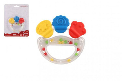 Chrastítko/Kousátko plast/silikon 10 cm