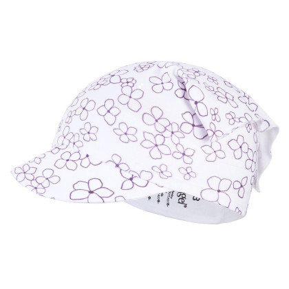 Šátek tenký kšilt Tisk Outlast®UV faktor 50+, bílá kytičky