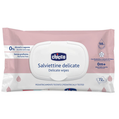 Dětské vlhčené ubrousky Delicate s heřmánkem 72 ks Chicco