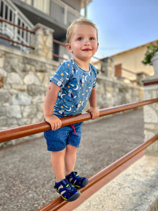 Dětské tričko s krátkým rukávem Medvidci na měsíci Wamu