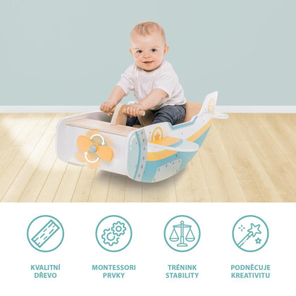Dřevěná montessori houpačka letadlo, Wood