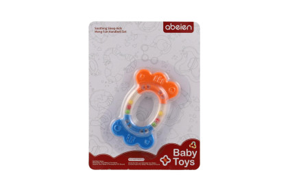 Chrastítko/Kousátko ovál plast/silikon 11 cm, 0 m+