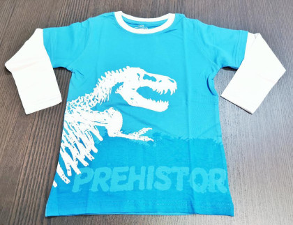 Tričko Prehistoric dlouhý rukáv modré vel. 110/116