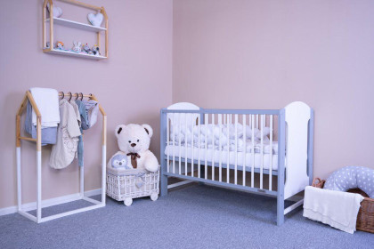 Dětská postýlka New Baby Elsa 120 x 60 cm bílo-šedá