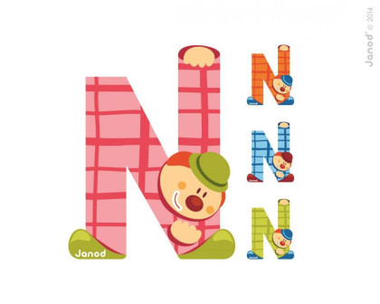 Dřevěné písmenko lepící 9 cm Janod