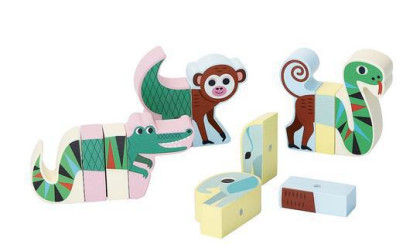 Vilac Dřevěné magnetické puzzle zvířátka Jungle