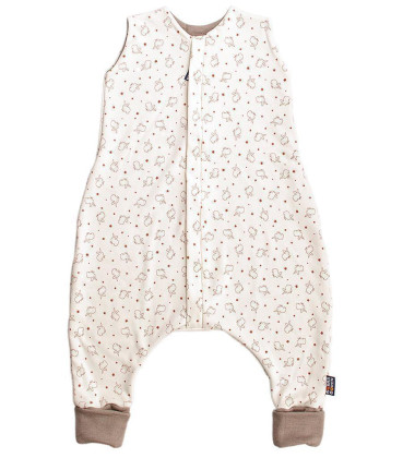 Merino spací pytel bio s nožičkami králíci béžová 