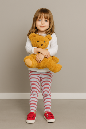 Dívčí bavlněné legíny Růžový proužek RDX