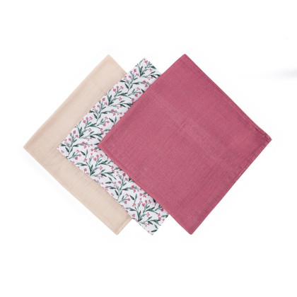 Sada plen bambusová mušelínová 3 ks Moussy 68 x 68 cm Petite&Mars