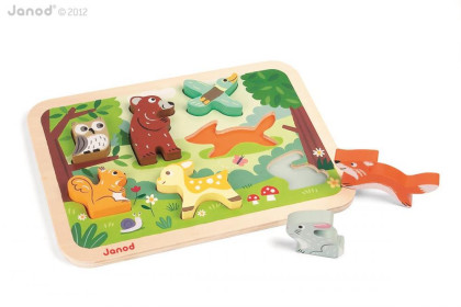 Dřevěné vkládací puzzle pro nejmenší Chunky Janod