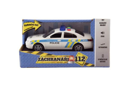 Auto policie 15 cm se zvukem se světlem na setrvačník