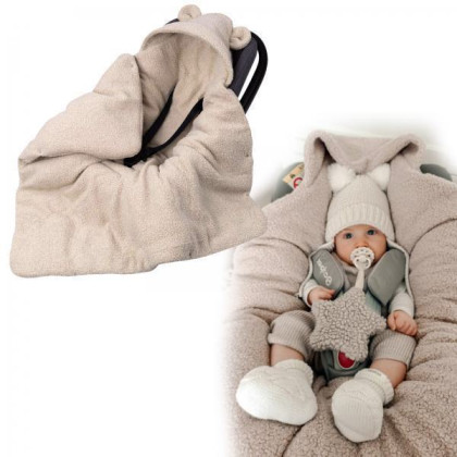 Oteplený fusák, deka s kapucí do autosedačky Beránek Baby Nellys