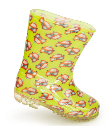 Chlapecké holínky PVC, potisk autíčko zelené Pidilidi