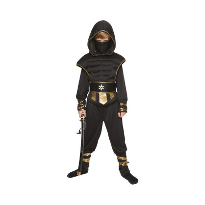 Kostým dětský Ninja černo-zlatý vel. 4-6 let Albi