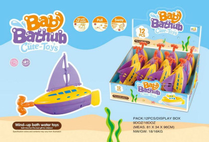 Loď s kotvou natahovací do vody 18 cm