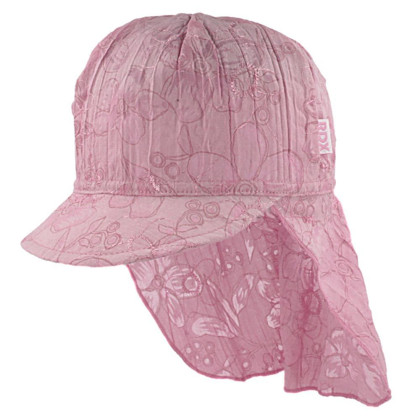 Lehká dívčí kšiltovka se záclonkou růžová kvítí RDX