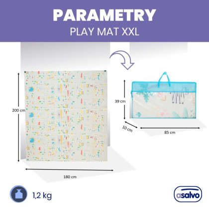 Hrací podložka Play Mat XXL 200 x 180 cm Animals city Asalvo