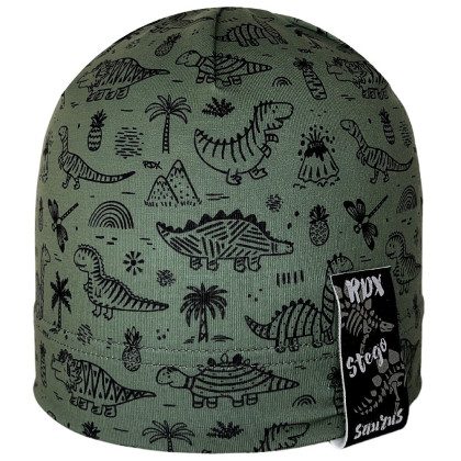 Chlapecká čepice s logem Dinošci tmavě zelená RDX