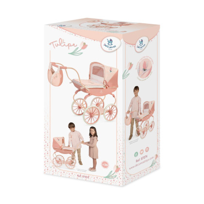 Kočárek pro panenky hluboký Tulipe 68 cm DeCueva