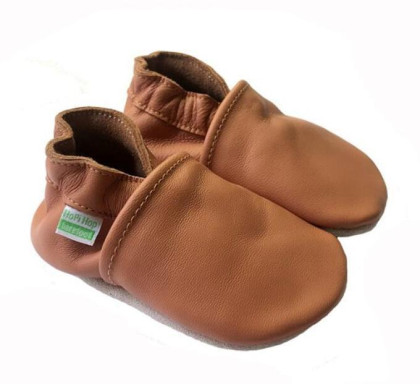 Kožené capáčky Barefoot Vel. M (6-12 měs.) Hopi Hop