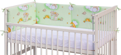 Mantinel do postýlky 4dílný - Mráček - 180 x 30 cm - zelený Scarlett