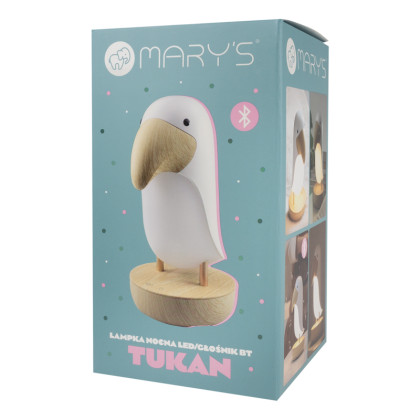 LED noční lampička a Bluetooth reproduktor 2v1 - tukan, bílá Mary's