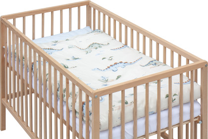 Dětská postýlka s kompletní výbavou přírodní 120 x 60 cm Dambi Scarlett 