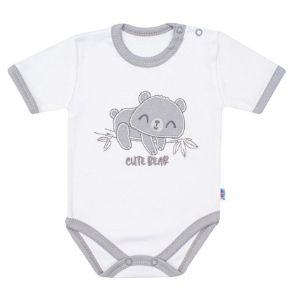 Kojenecké bavlněné body s krátkým rukávem New Baby Cute Bear